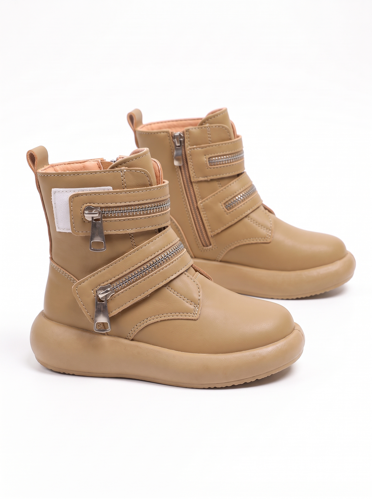 Boots Cloud Zip Fille Maman & Moi - Marron - fond blanc profil