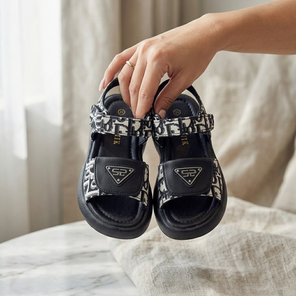 Sandales Chic Fille – Élégance d’Été Inspirée Dior