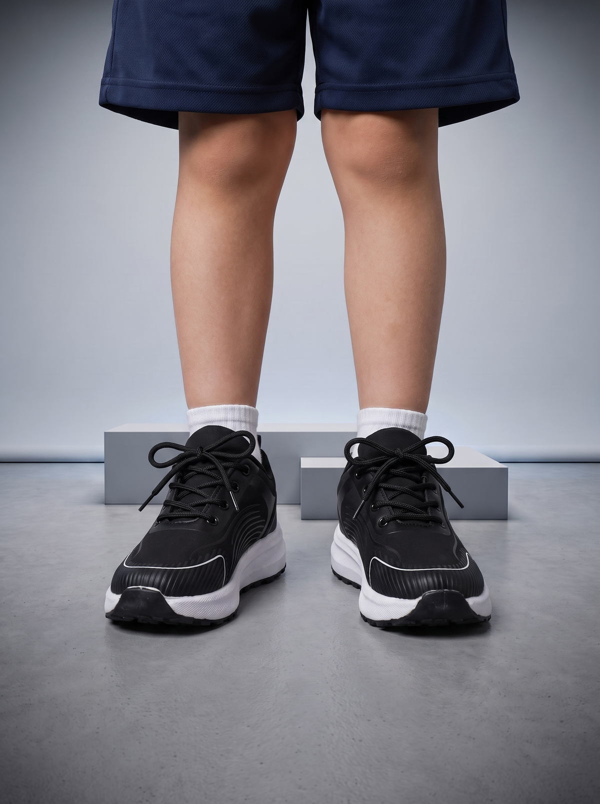 Baskets Garcon Mama & Moi - Noir - portees aux pieds