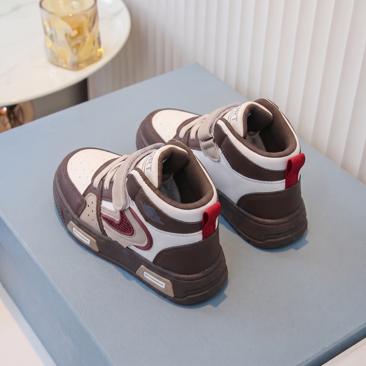 Baskets Montantes Garcon Mama & Moi - Marron - vue arriere
