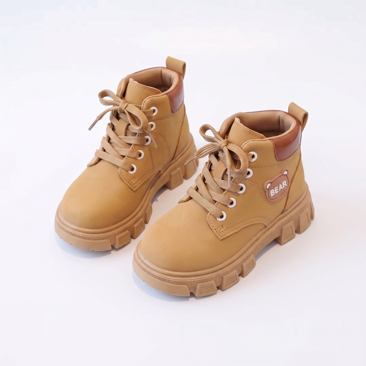 Bottines Garcon BEAR Maman & Moi camel - packshot fond blanc