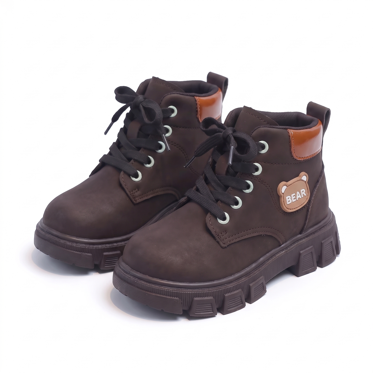 Bottines Garcon BEAR Maman & Moi marron - packshot fond blanc