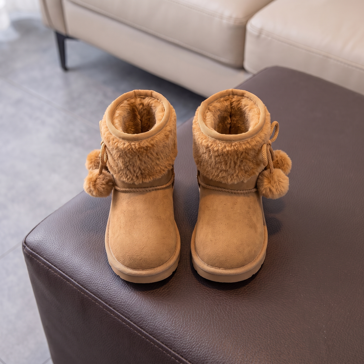 Bottes Fourrées Fille Maman & Moi - Camel - vue dessus doublure