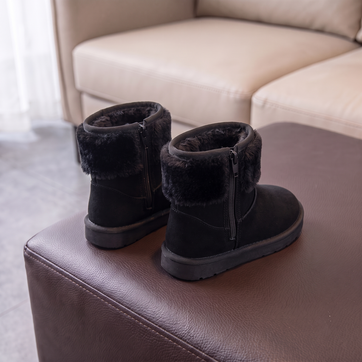 Bottes Fourrées Fille Maman & Moi - Noir - fermeture éclair
