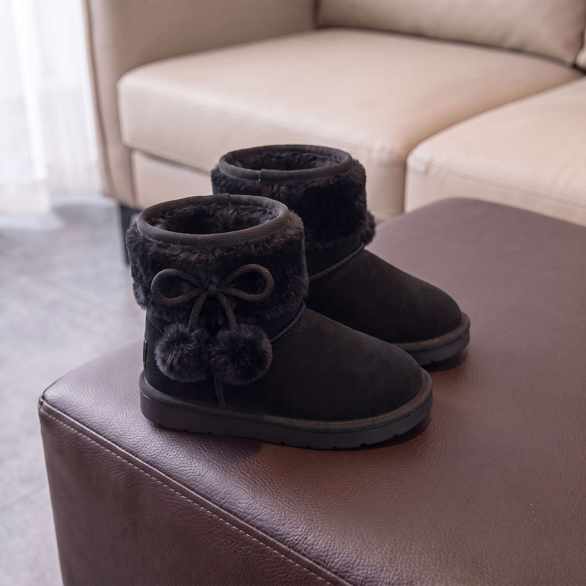 Bottes Fourrées Fille Maman & Moi - Noir - profil
