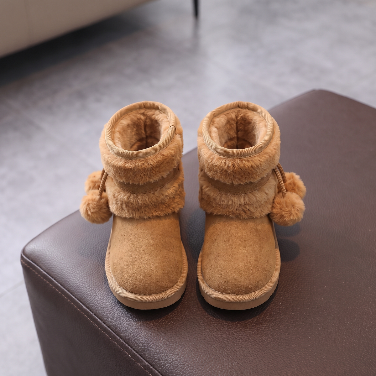 Bottes Double Fourrure Fille Maman & Moi - Camel - vue dessus