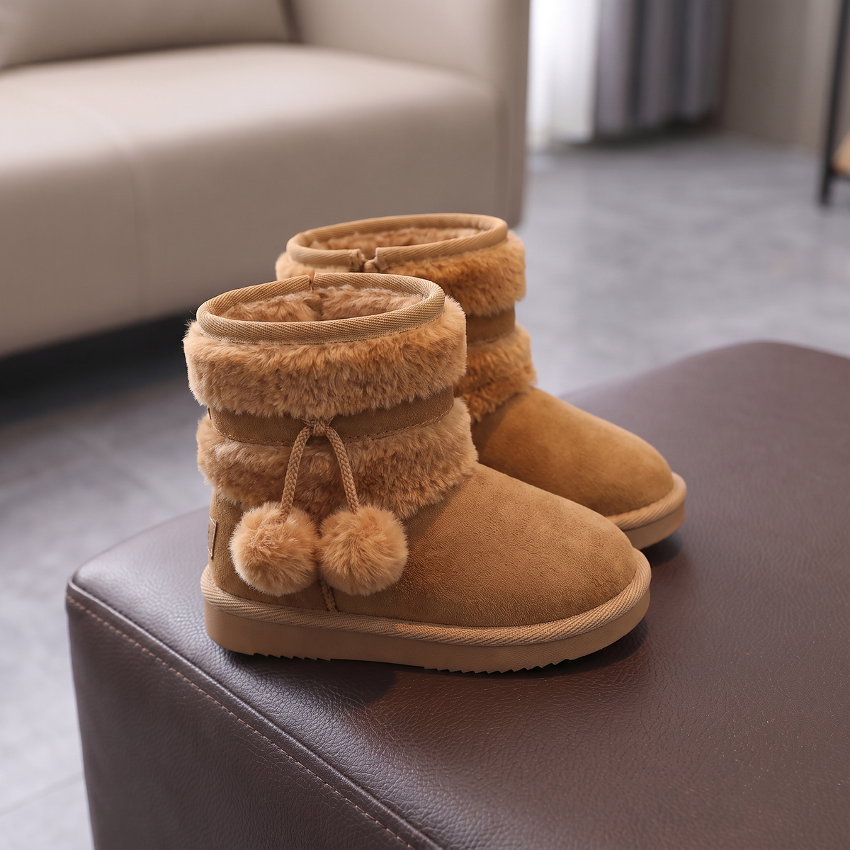 Bottes Double Fourrure Fille Maman & Moi - Camel - profil
