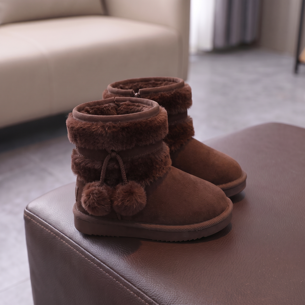 Bottes Double Fourrure Fille Maman & Moi - Marron - profil