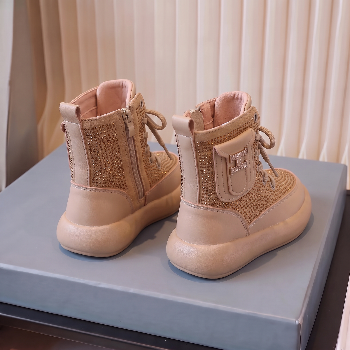 Bottines Strass Fille Maman & Moi - Beige - vue arrière