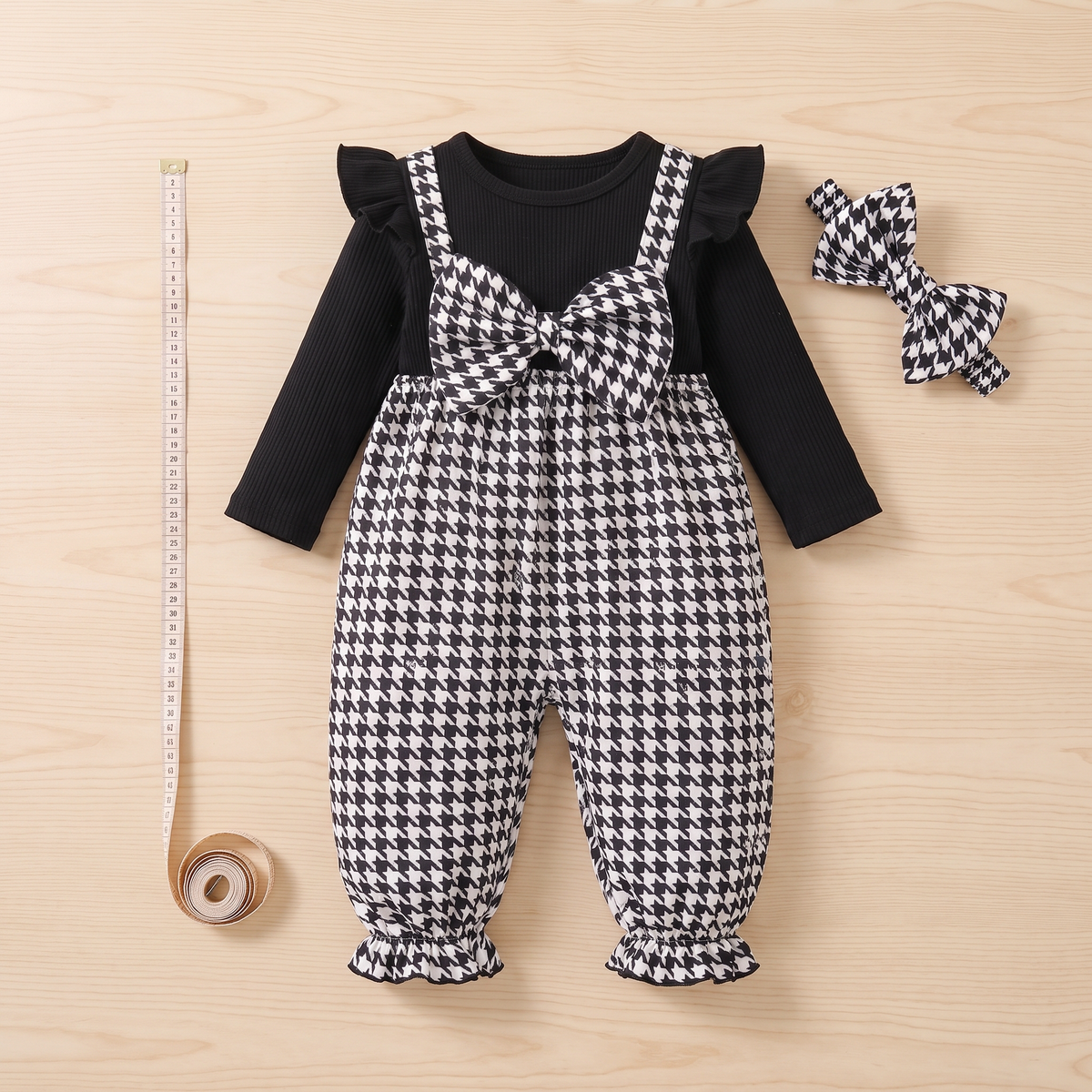 Ensemble Bébé Fille Pied-de-Poule Maman & Moi — guide des tailles