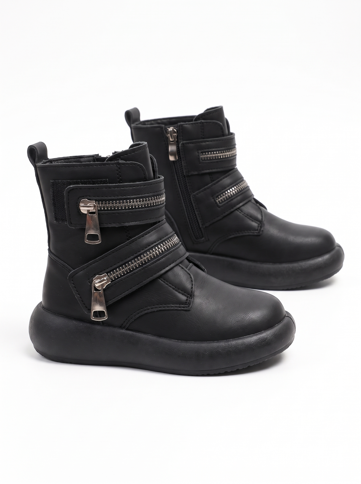 Boots Cloud Zip Fille Maman & Moi - Noir - fond blanc profil