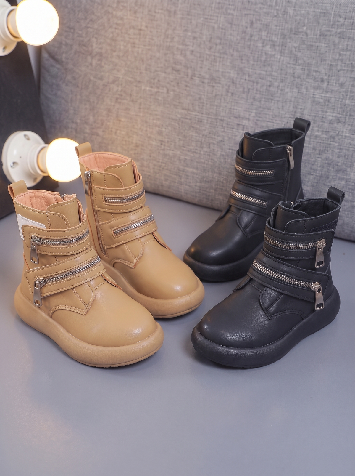 Boots Cloud Zip Fille Maman & Moi - duo Marron et Noir