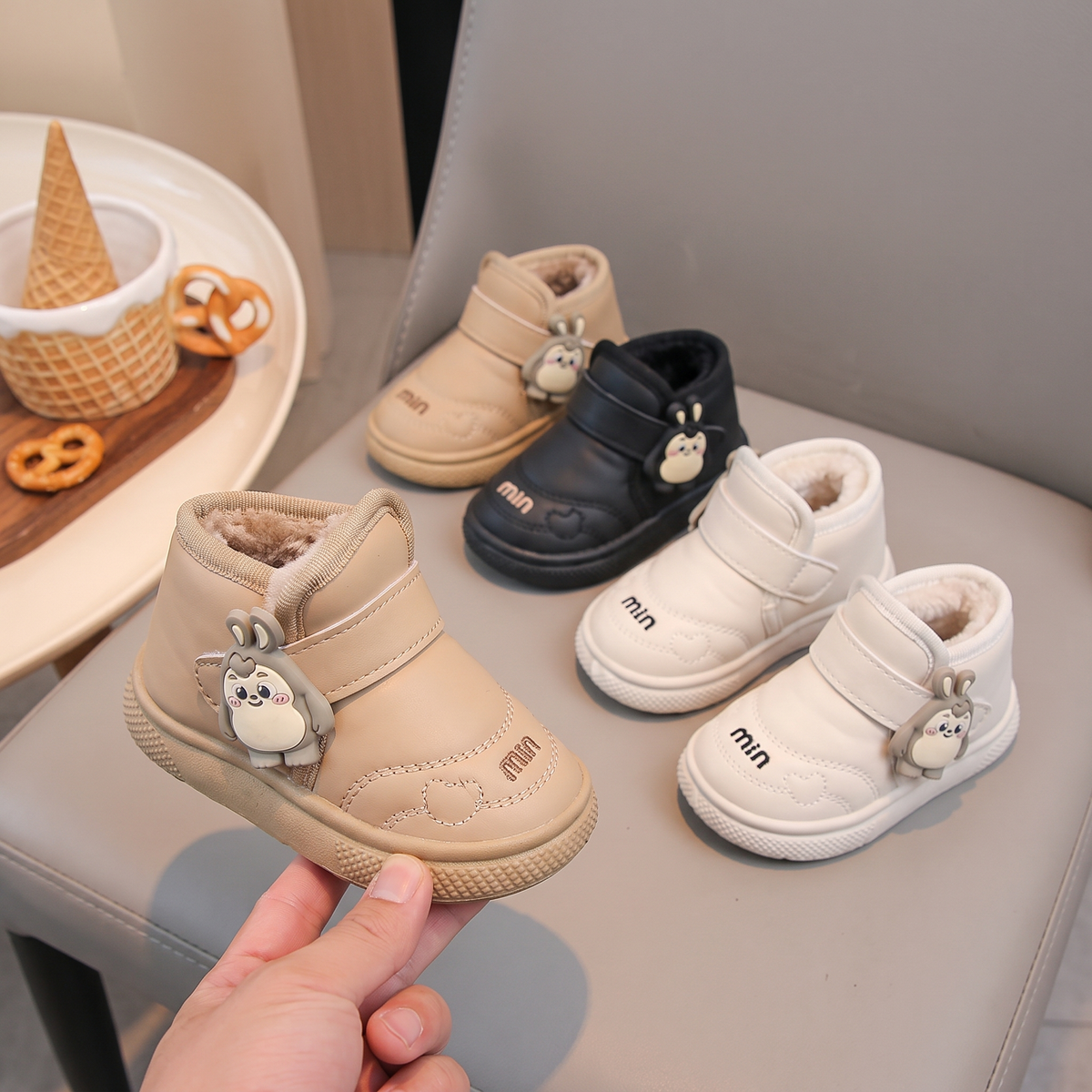 Bottes Fille Bunny Maman & Moi - 3 couleurs main Marron