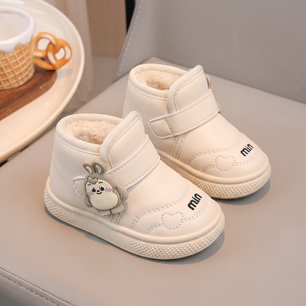 Bottes Fille Bunny Maman & Moi - Beige trois quarts