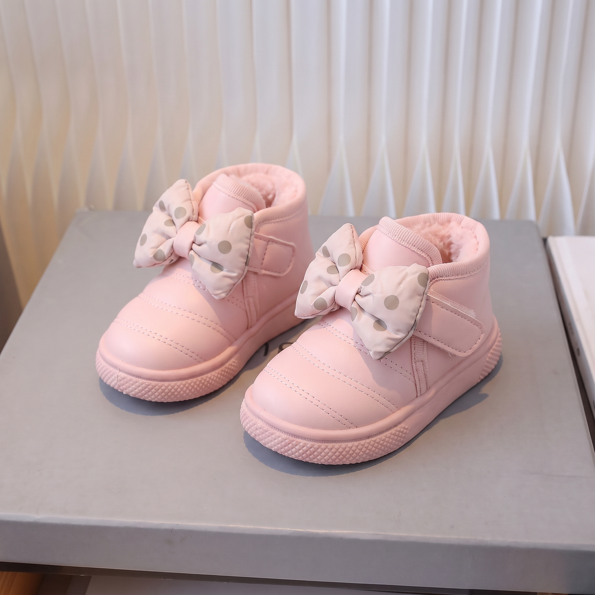 Bottes Bébé Papillon Pois Maman & Moi - Rose trois quarts