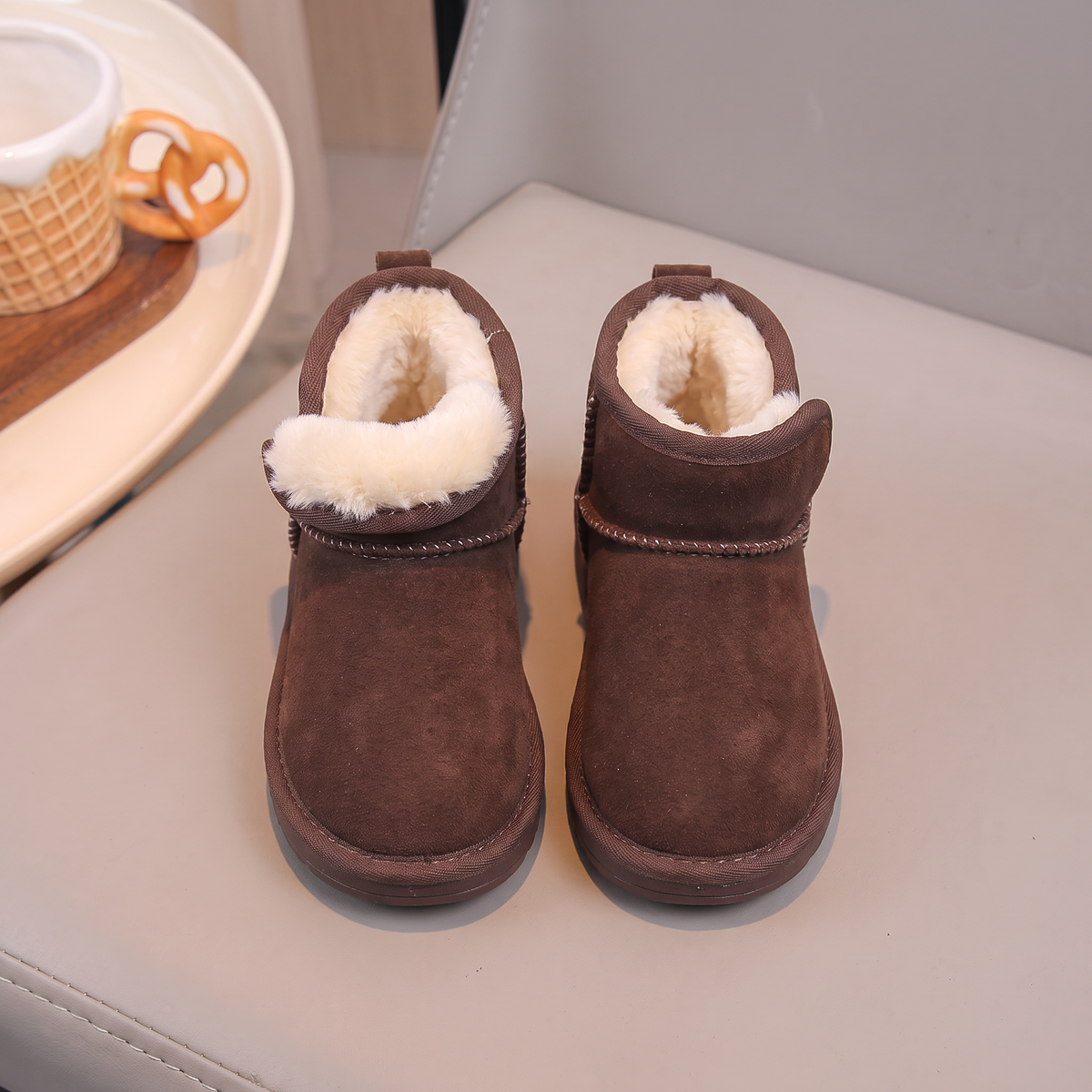 Bottes Bébé Cocoon Maman & Moi - Marron dessus fourrure