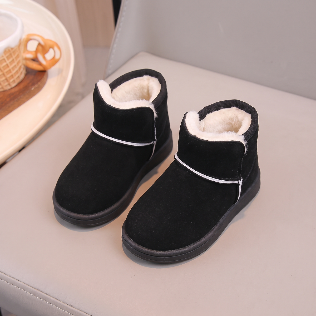 Bottes Bébé Cocoon Maman & Moi - Noir dessus fourrure
